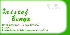 kristof benya business card