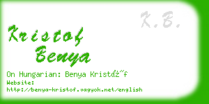 kristof benya business card